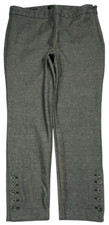 Talbots Chatham Ankle Pants Womens 10P Gray Slim Leg Side Zip Button Hem 31X25