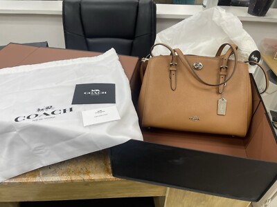 COACHのハンドバック Coach Crossgrain Leather Turnlock Carryall Brown 37782 | eBay
