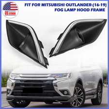 Chrome Left+Right Fog Light Lamp Cover Bezel For Mitsubishi Outlander 2016-2019