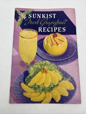 1937 Vintage Recipe Book Sunkist Fresh GRAPEFRUIT RECIPES Cookbook Booklet