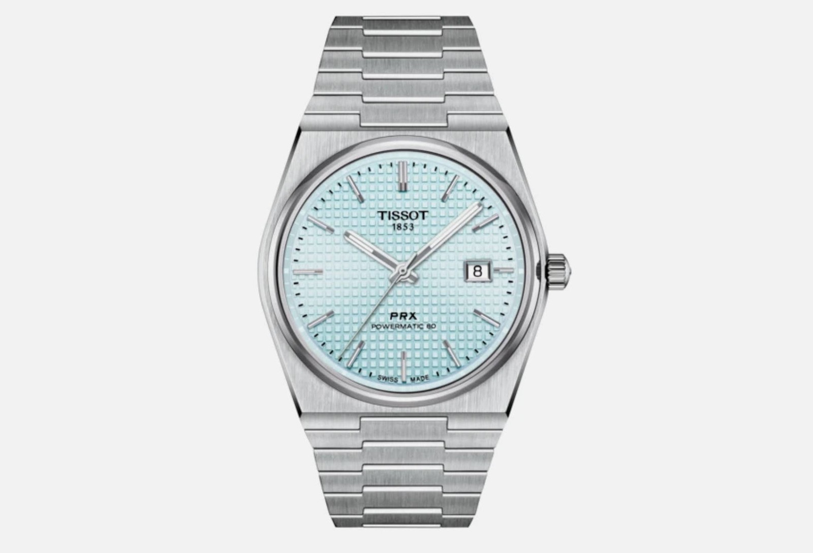 New Tissot PRX Powermatic 80 Automatic 40mm Ice Blue Dial T1374071135100 A.D.