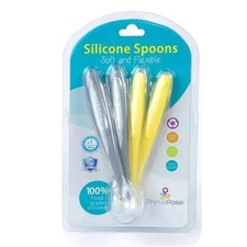 Primo Passi - 4Pk Silicone Spoon, Grey/Yellow