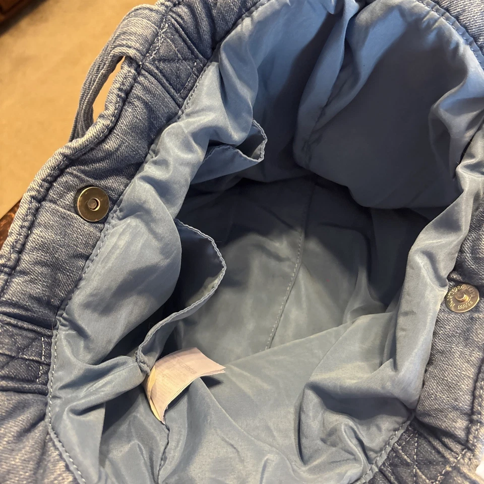 Gap Puffer 托特包蓝色牛仔布大号按扣 — 第 4/4 张图片