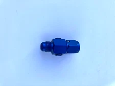6AN NITROUS GAUGE ADAPTER 6AN FEMALE TO 6AN MALE W/2 PORTS 1/8"NPT BLUE