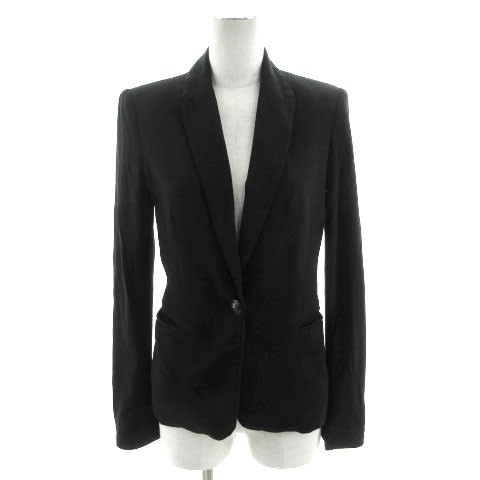 ZARA BASIC Jacket Peak Lapel Single 1B Black Blac… - image 1