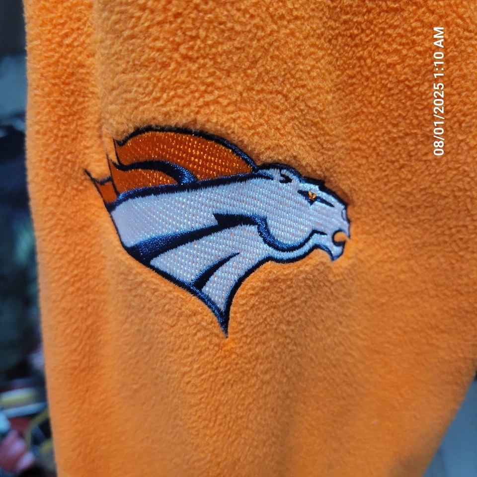 Denver Broncos Hoodie Men's M NFL G-III Orange Fleece Full Zip Sweatshirt - Image 4 of 4