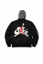 Jordan Therma-Fit Hooded Hybrid Puffer Jacket Youth Large Gray Black