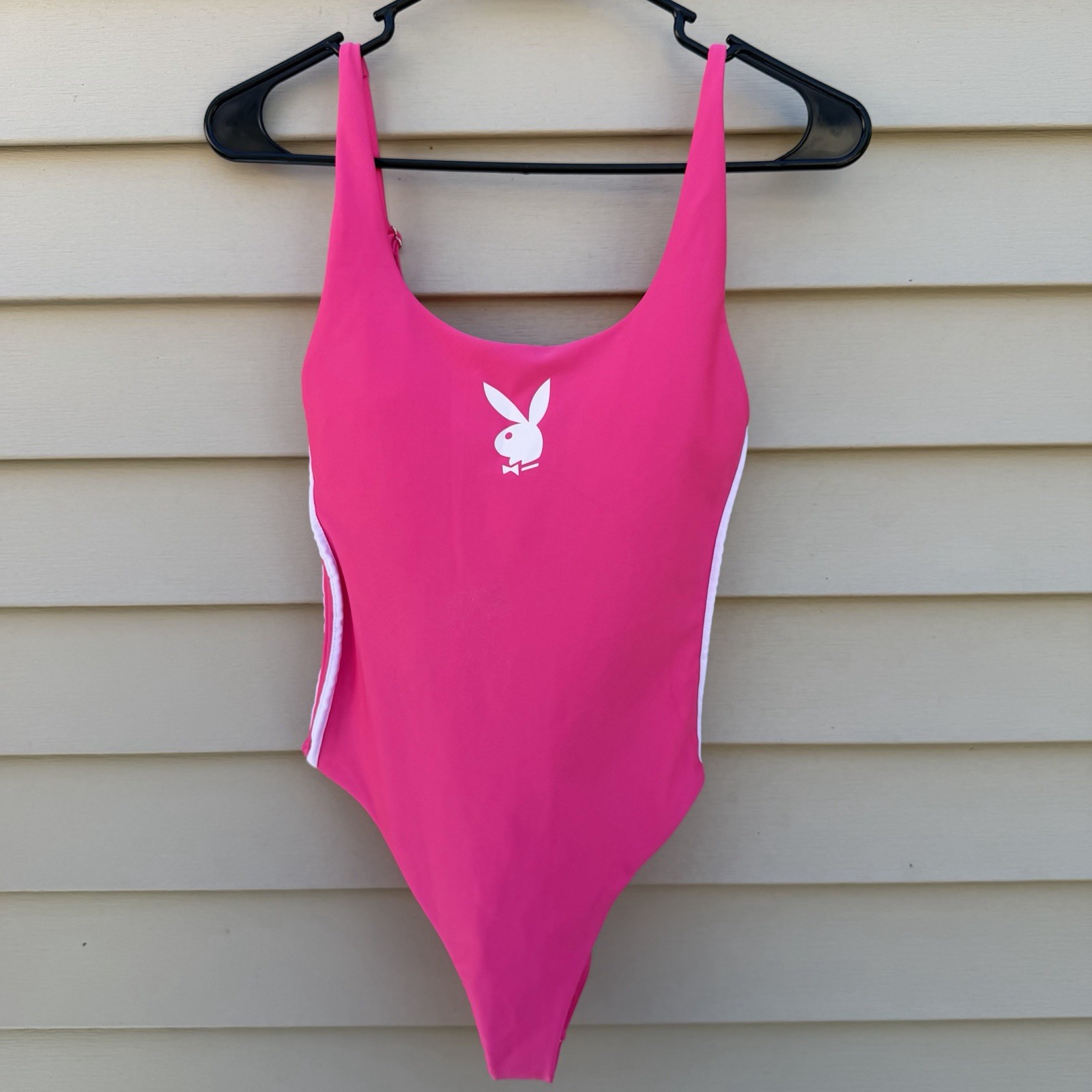 Playboy swimsuit Womens Small One Piece Pink Bunny Logo Padded