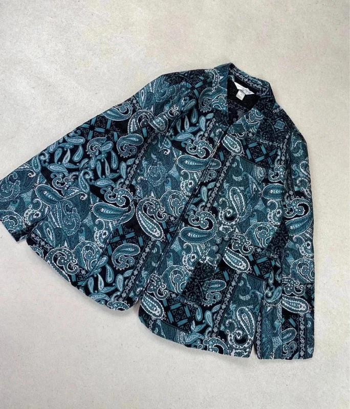 Veste tapisserie christopher & Banks motif Paisley tapestry jacket style vintag - Photo 2/4