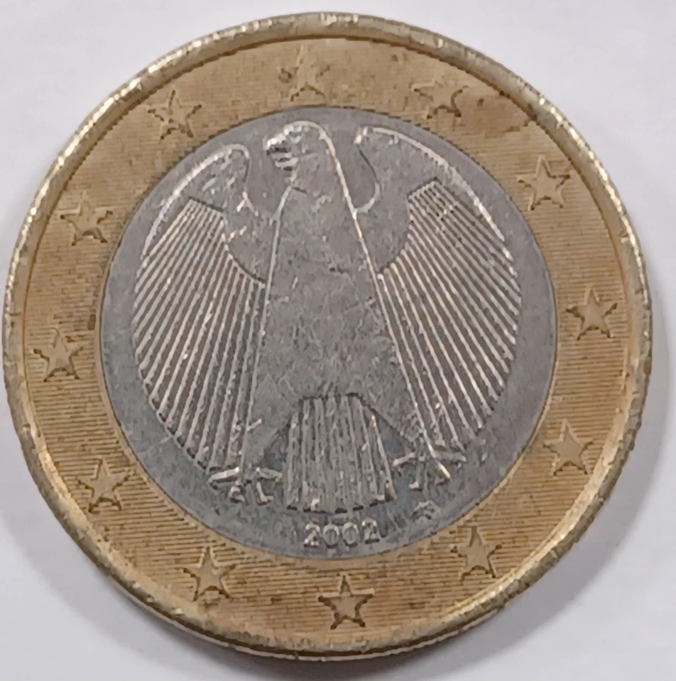 2002 1 Euro Bi-metallic Coin Germany Stylized Eagle design - Image 2 of 3