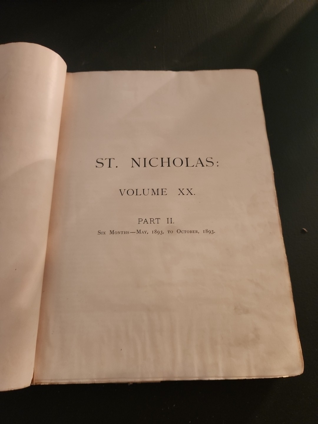 Antique St. Nicholas Illustrated 1893 Book Vol XX Part One Mary Mapes Dodge