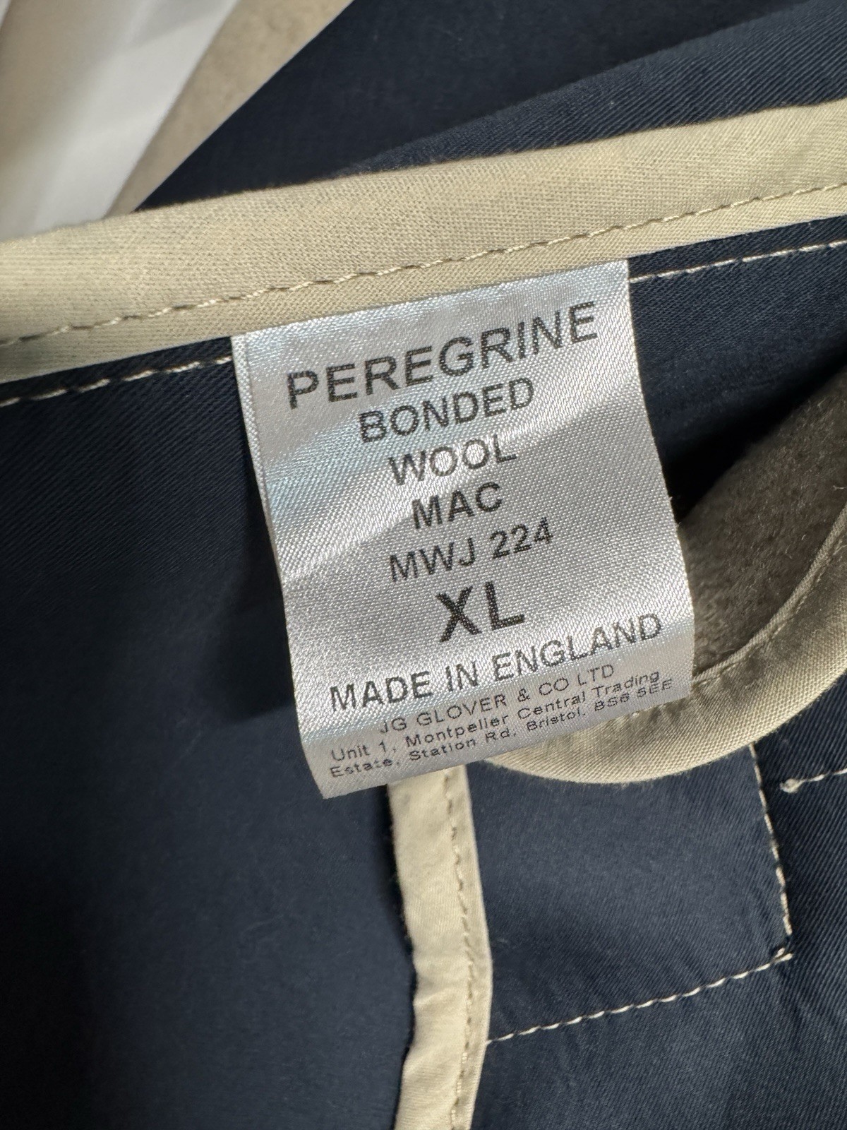 Peregrine Bonded Wool Mac Coat Made In England Moon Oatmeal  Beige XL