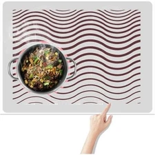 Induction Cooktop Mat 21.2x35.4 Inch Thermal Indicating Anti Scald Protector