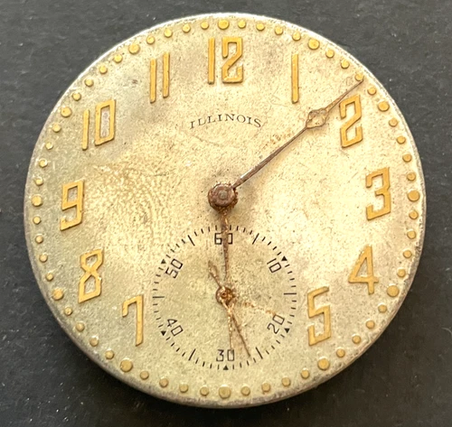 Antique 1922 Illinois Grade 405 Pocket Watch Movement Parts/Repair 12s 17j USA