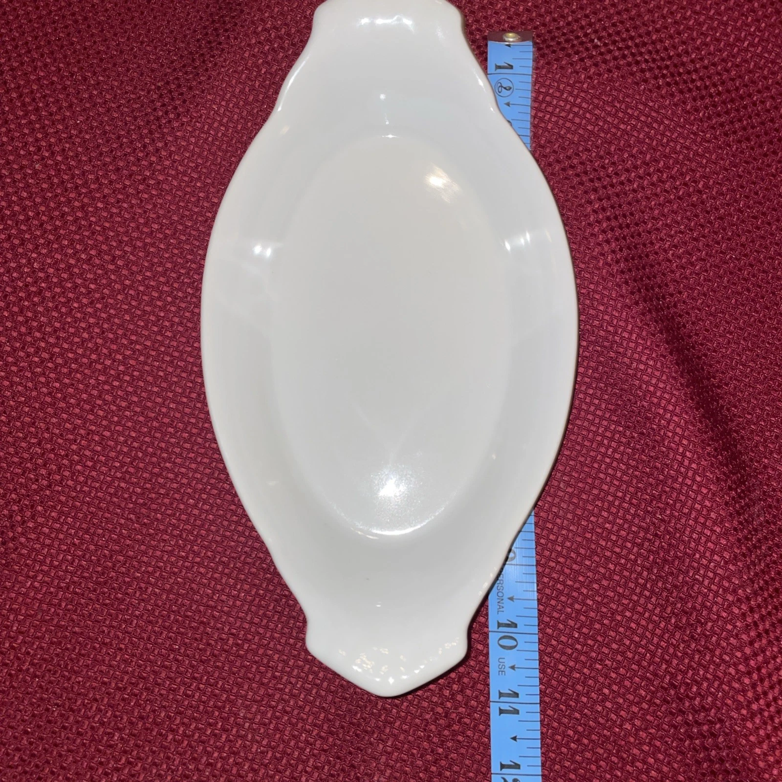 BIA Cordon Bleu Oval Au Gratin 8 Oz Handle 10" White Serving Dish