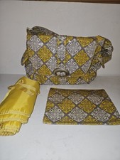 Kalencom Flap Baby Diaper Bag Yellow  Gray 2 Accessories NWOT