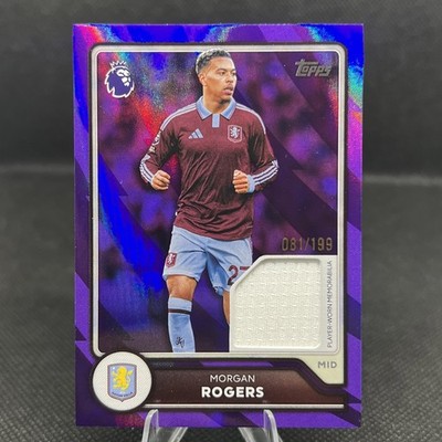 2026 Topps Premier League Morgan Rogers Aston Villa Relic BR-MR - Purple /199