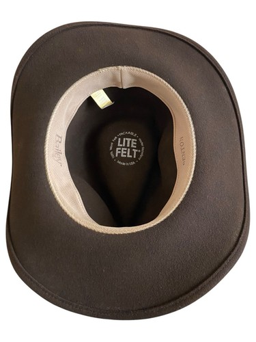 Bailey Mens Lite Felt Hat 100% Wool Chocolate Brown Size XL Leather Band Packabl - Picture 6 of 7