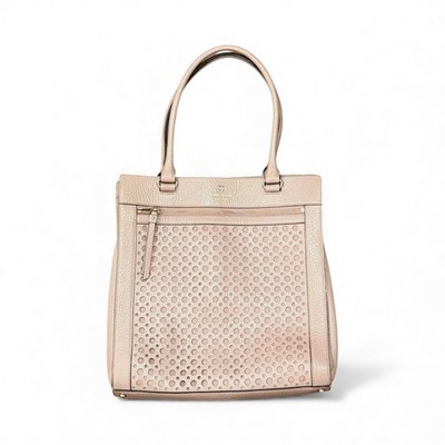 Kate Spade Perri Lane Lynne Tote Beige Leather Perforated Bubbles Large Bag