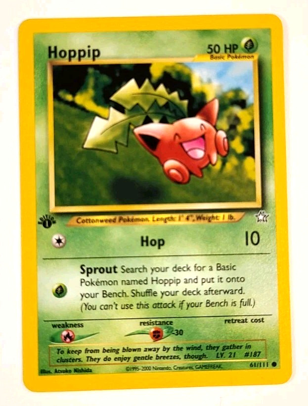 Near Mint - Hoppip - 61/111 - 1st Edition - Neo Genesis - Vintage Pokemon Card_2