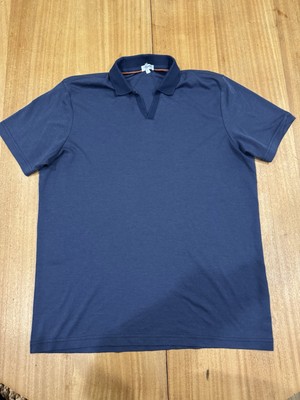Tom James Polo Shirt Mens Size XL  Navy Short Sleeve Cotton Blend Golf Summer