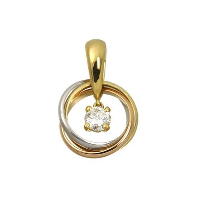 Cartier Trinity Diamond Pendant Top 18K YG WG PG 750 90328908