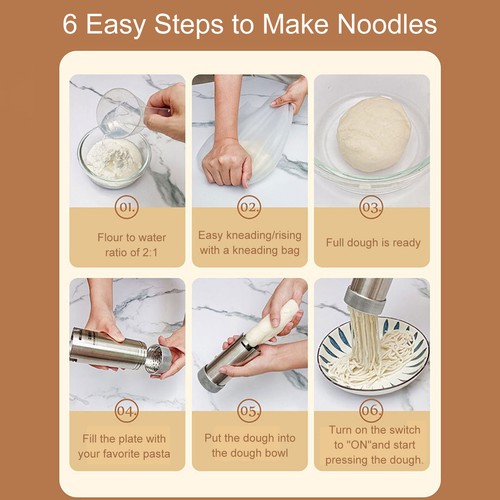 (US Plug 100 To 240V)Handheld Electric Pasta Maker 40W Automatic Portable BT - Picture 3 of 12