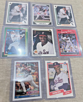 Lot of 8 Sammy Sosa Cards w ROOKIE RC! - Upper Deck, Topps, Fleer, Score, Leaf,