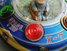 Vintage Space Ship X-7 UFO TIN Toy - For Parts only