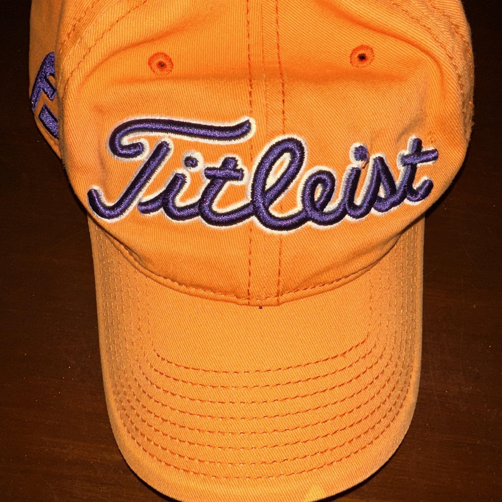 Titleist Hat Golf Cap Adjustable Strapback Orange… - image 5