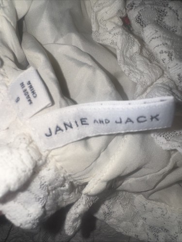 Janie and Jack Size 6 Dress Full Lace Embroidered White Red Roses Floral Lined - Picture 11 of 11