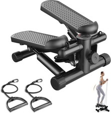 Mini Stepper with Resistance Bands, Portable Full Body Workout Stepper Machine A