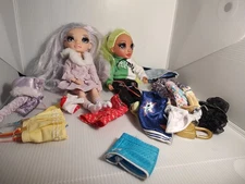 Two Rainbow High Dolls Margot Pacific and Karmen Plus Random RH Clothes