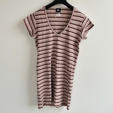 Stussy T-Shirt Dress Womens Size Striped Ribbed Y2K Skate Surfwear Streetwear
