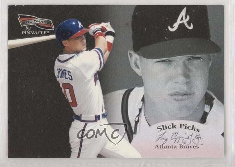 1996 Pinnacle Aficionado Slick Picks Chipper Jones #30 HOF q7k
