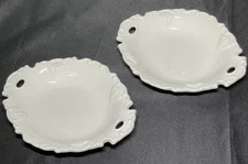 Rosie Candy Dish Dishes White Cream Victorian - 2 SET - 7" x 6" x 1"
