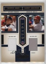 2004 Playoff Honors Quad Materials 33/100 Chipper Jones Garret Anderson HOF 0za0