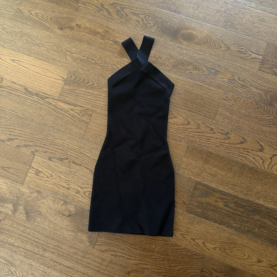 BABATON Aritzia размер XXS черный платье высоты шеи повязка эластичной мини LBD - Изображение 3 из 4