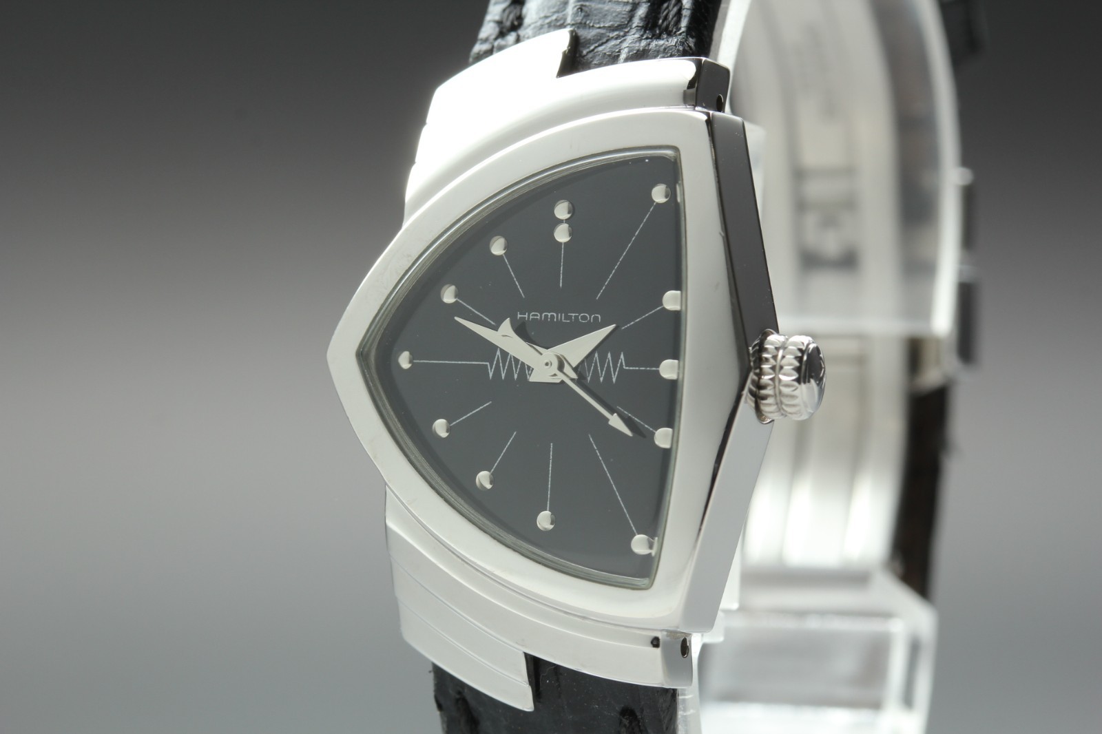 [NEAR MINT] Hamilton Ventura H242112 Black Dial 24mm Qz Womens Watch From JAPAN