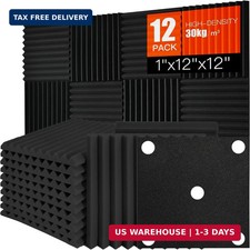 Acoustic Foam Panels Sound Absorbing 12 Pack - 1" X 12"X 12" Sound Proof Panels