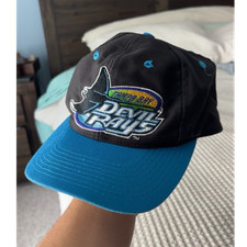 Logo 7 Vintage Tampa Bay Devil Rays MLB Snapback Black Blue Baseball One Size