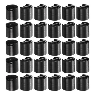 30pcs PP Plastic Disc Top Caps 28/410 Replacement Press Caps Black