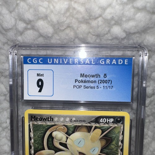 CGC 9 - POP Series 5 - Meowth - 2007 Pokemon 11/17 Low Pop - Bild 3 von 7