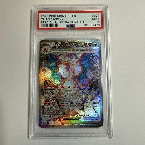 2023 Pokemon Charizard EX 223/197 Sv03: Obsidian Flames Holo PSA 9