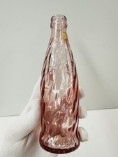 EXTREMELY RARE 1950s PEPSI COLA PINK GLASS DECO EMBOSSED PROTOTYPE BOTTLE