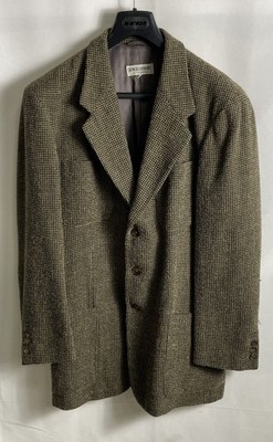 Vintage 90s Giorgio Armani Le Collezioni Women's Brown Wool Blazer Coat IT 40