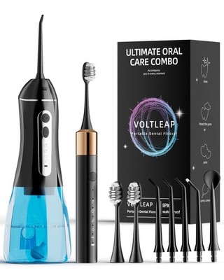 Electric Toothbrush with Water Flosser for Teeth, Sonic Blacks