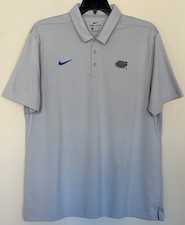 Nike Dri Fit Florida Gators Polo Shirt Men  s Size XL Gray Color Embroidered Logo