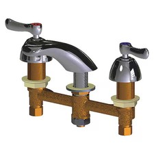 Chicago Faucet 404-Ve66abcp Manual Low Arc Bathroom Faucet, 8" Mount, Polished