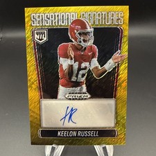 /10 2025 Prizm Black Keelon Russell Gold Shimmer Sensational Signatures NIL